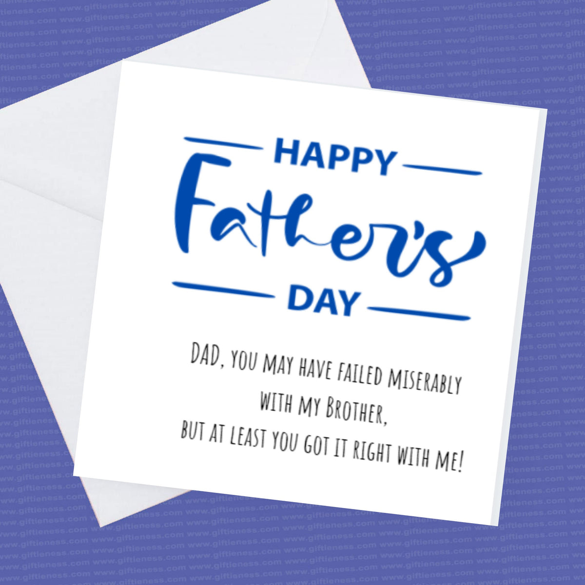 Happy Fathers Day, Dad you may have failed miserably with my Brother but at least you got it right with me. – Greet