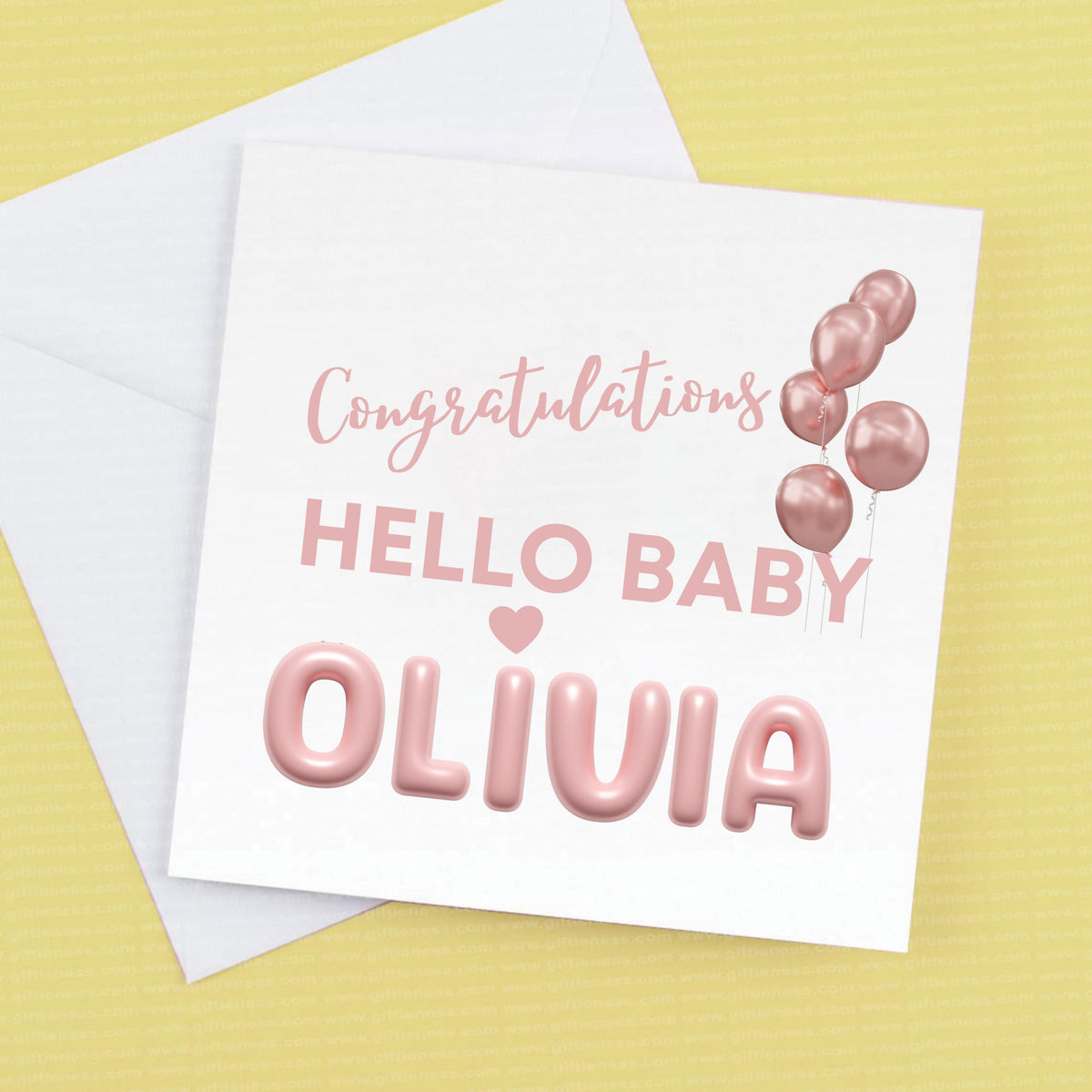 Congratulations new baby girl card, Hello Baby – Greeting Card