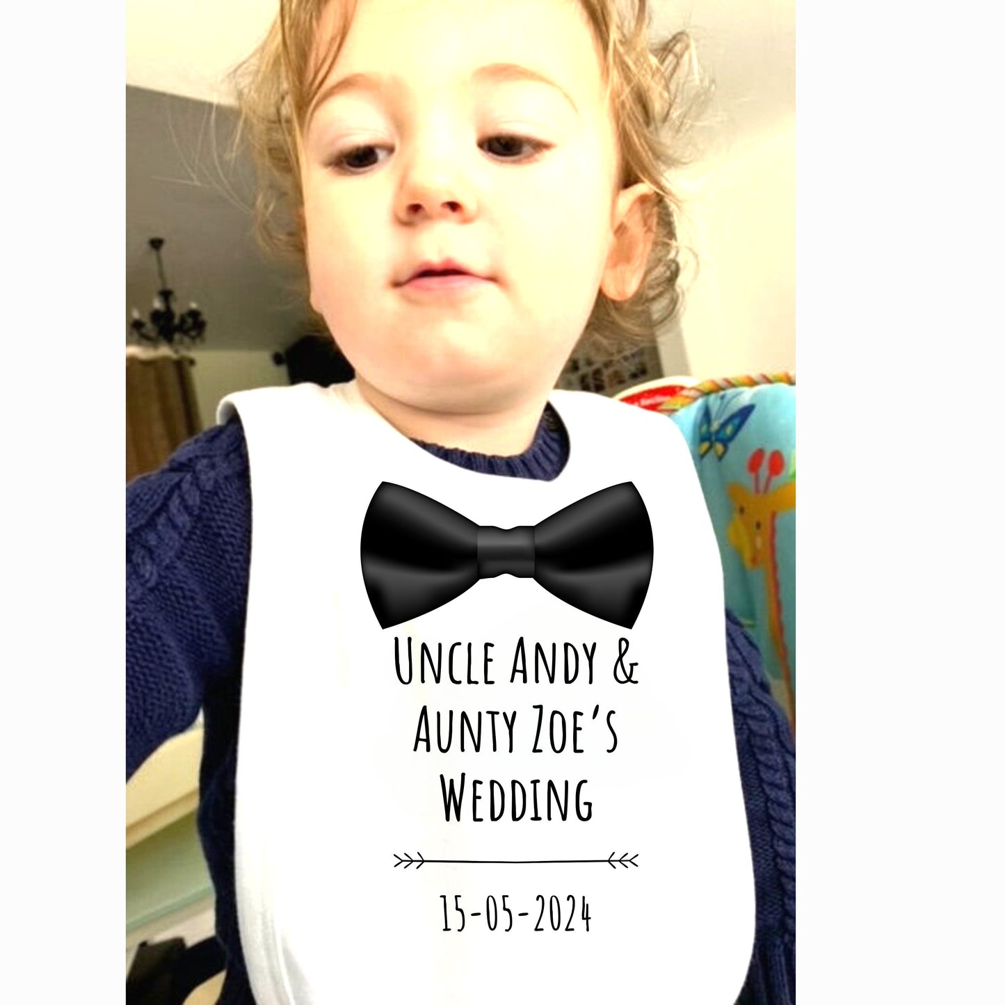 Wedding Baby Bib Names and dates of wedding personalised bib