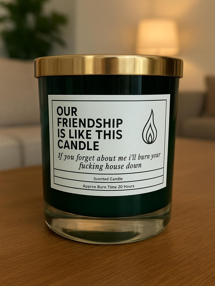 Funny Friendship Candle: Madagascan Vanilla Scented Soy Wax – Get Well Soon Card