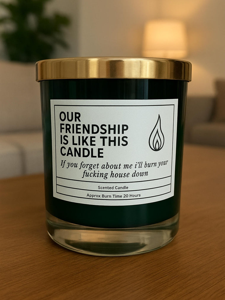 Funny Friendship Candle: Madagascan Vanilla Scented Soy Wax – Get Well Soon Card