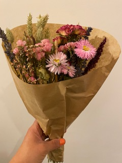 Dried Wildflower Field Bouquet Beautiful Pinks and Natural Colours