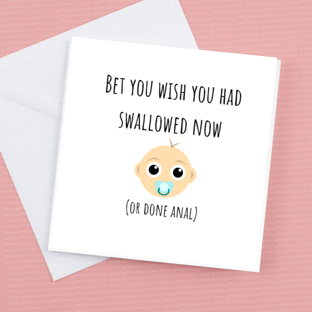 New Baby Card – Funny -Bet you wish you had swallowed now!