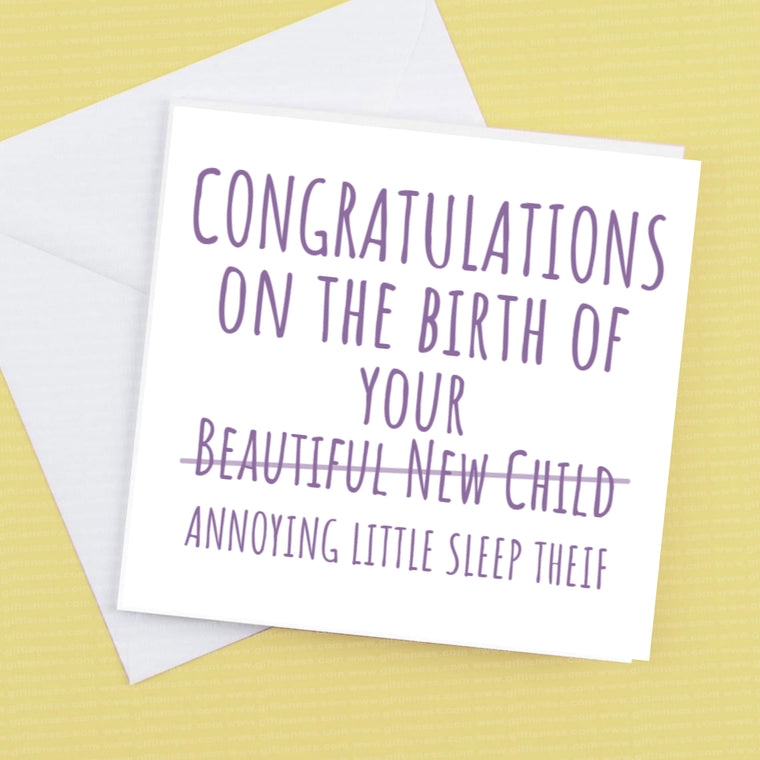 Congratulations on the new Sleep Thief – Greeting Card