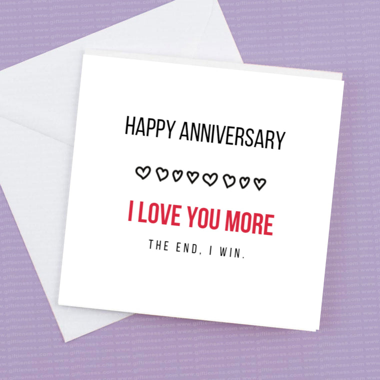 Happy Anniversary – I Love you more, The End, I win. – Anniversary Card