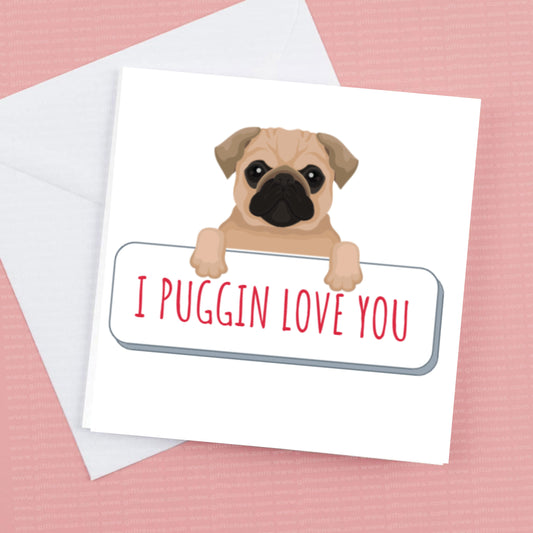 Valentines card I pugging love you
