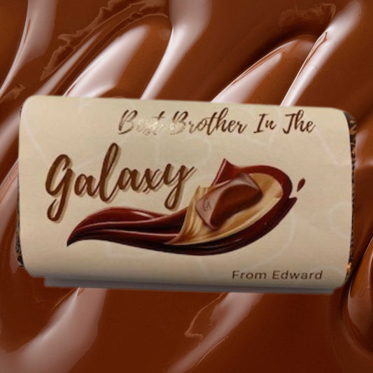 Best Brother in the Galaxy wrapped bar of Galaxy chocolate personalised