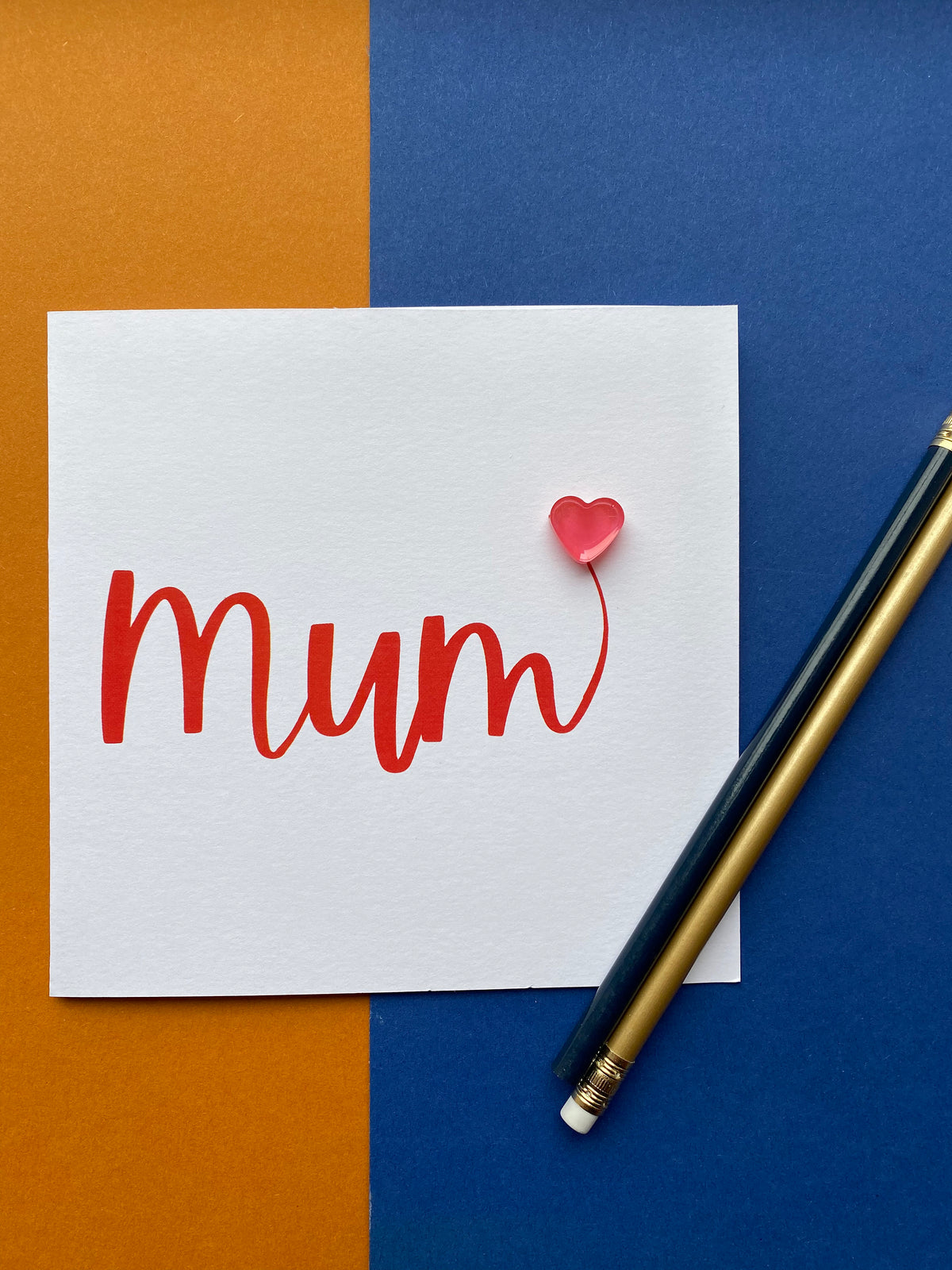 Mum card with hand poured resin heart – Greeting Card