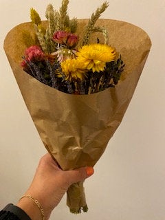 Dried Wildflower Field Bouquet Beautiful Colourful Flower assortment gift packaged with a free card of choice