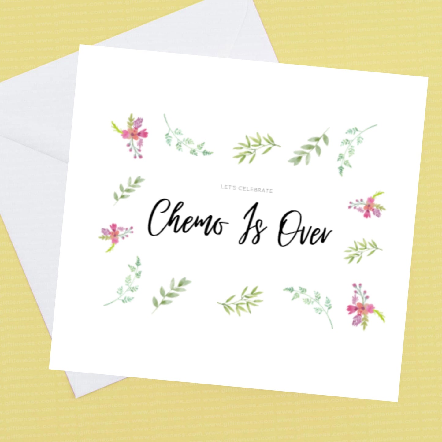 Chemo is Over lets celebrate card and envelope
