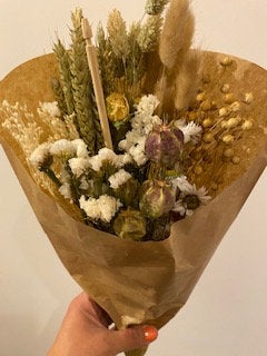 Dried Wildflower Field Bouquet Beautiful Natural colours gift packaged with a free card of choice