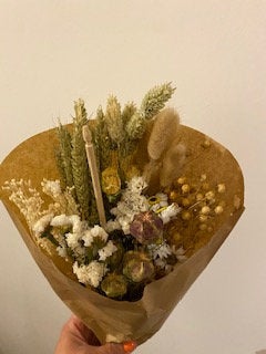 Dried Wildflower Field Bouquet Beautiful Natural colours gift packaged with a free card of choice