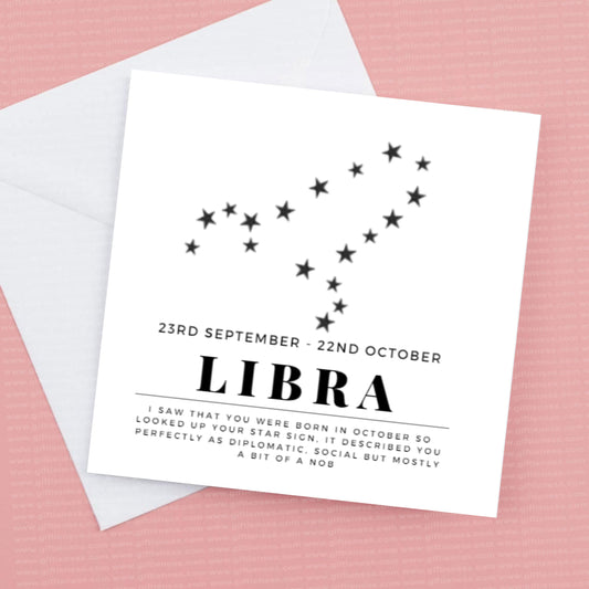 October Birthday Card, Libra Birthday Card, Funny Birthday Card