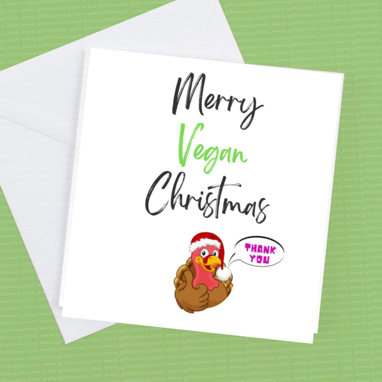 Merry Vegan Christmas Card – Greeting Card