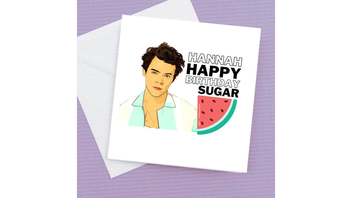 Happy Birthday Sugar personalised Harry Styles Card – Birthday Card