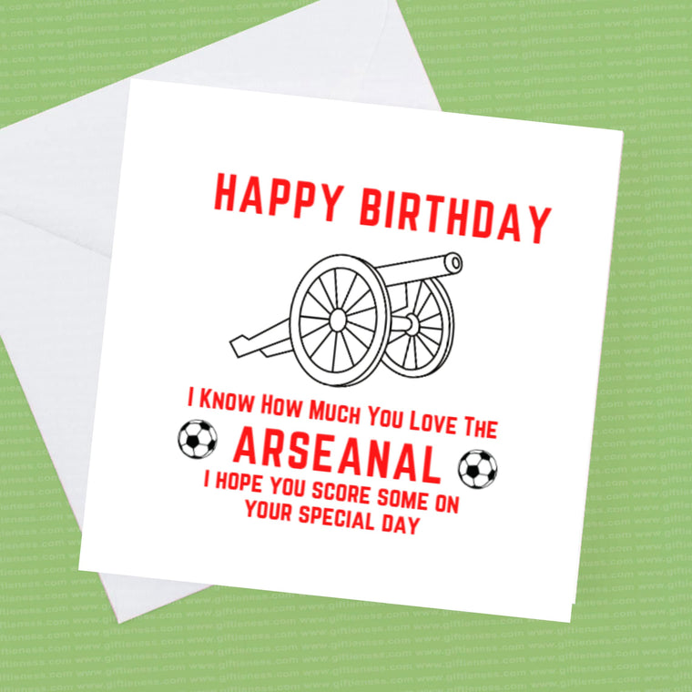 Happy Birthday Arse anal Fan, very rude Arsenal fan Card – Birthday Card