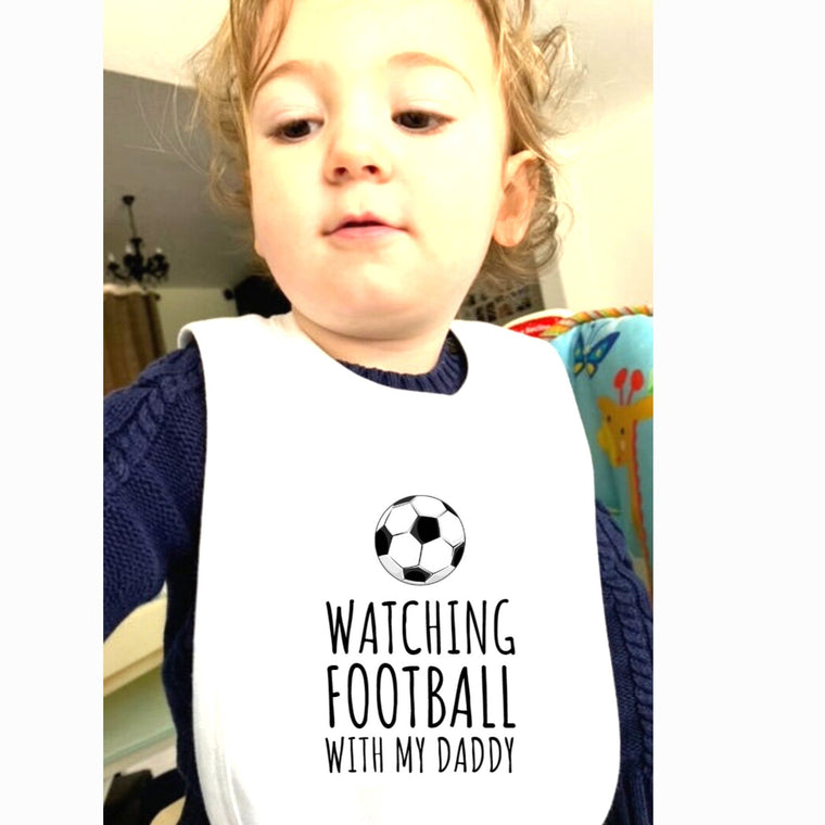 Watching Football with my Daddy Baby Bib – Greeting Card