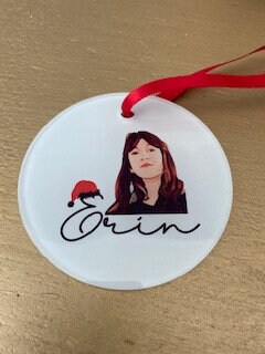 Personalised Photo & name Christmas decoration,  I can use a photo or like in image I can cartoon the photo