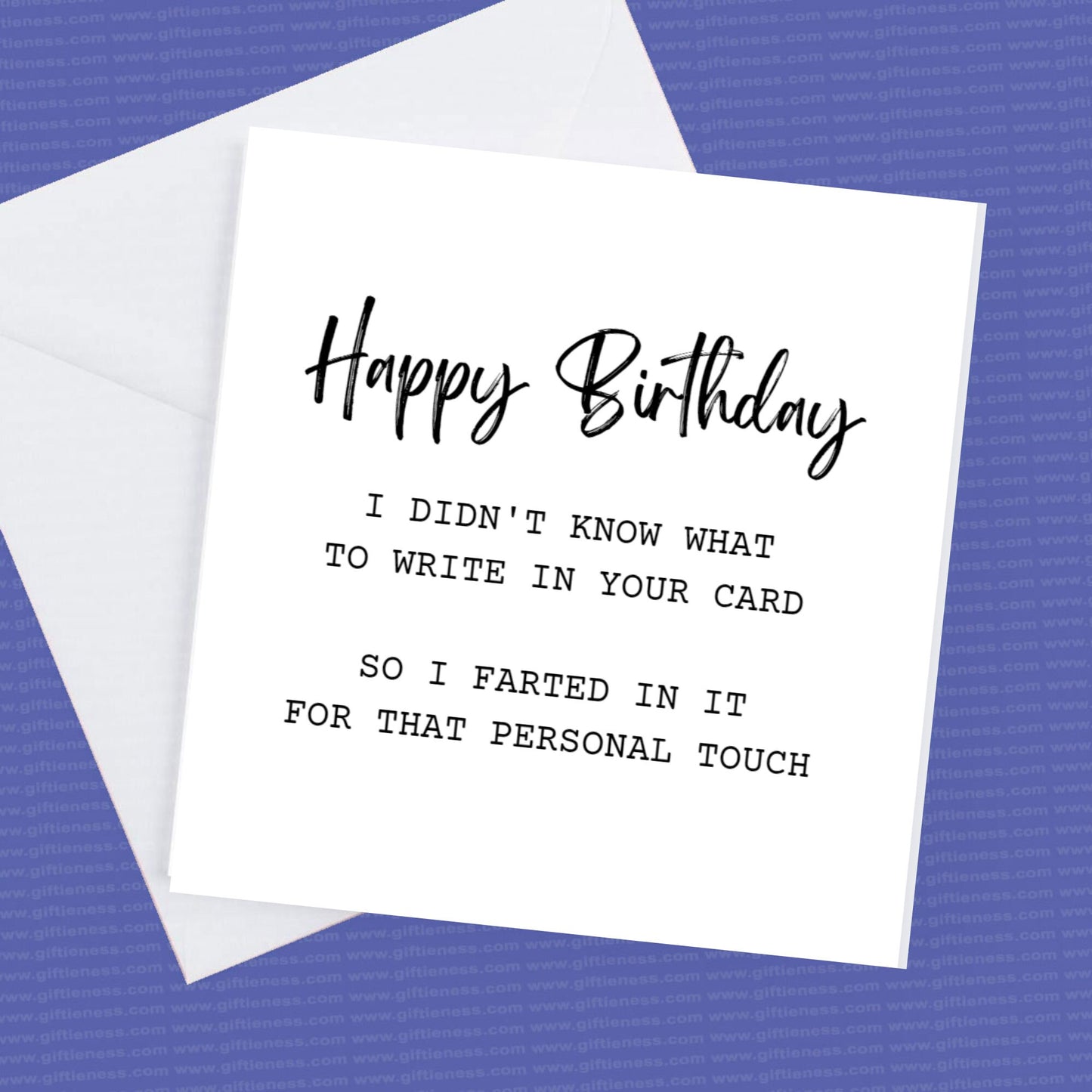 Happy Birthday I Farted in Your Card! Birthday card and envelope