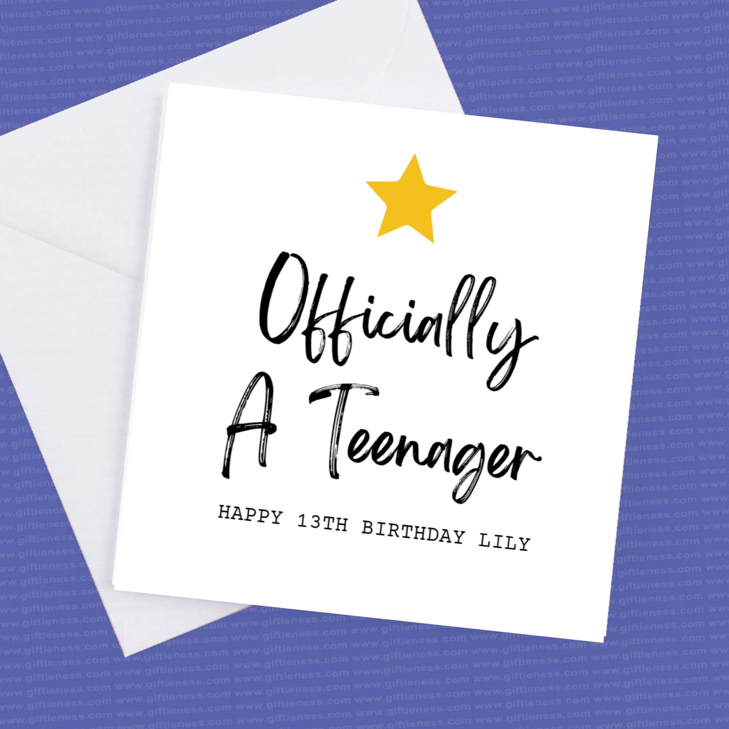 Officially a teenager card and envelope