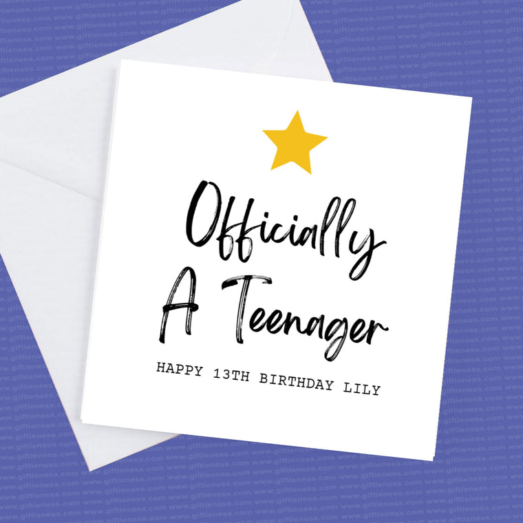 Officially a teenager card and envelope – Greeting Card