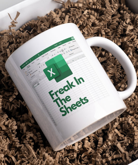 Freak in the sheets speadsheet mug