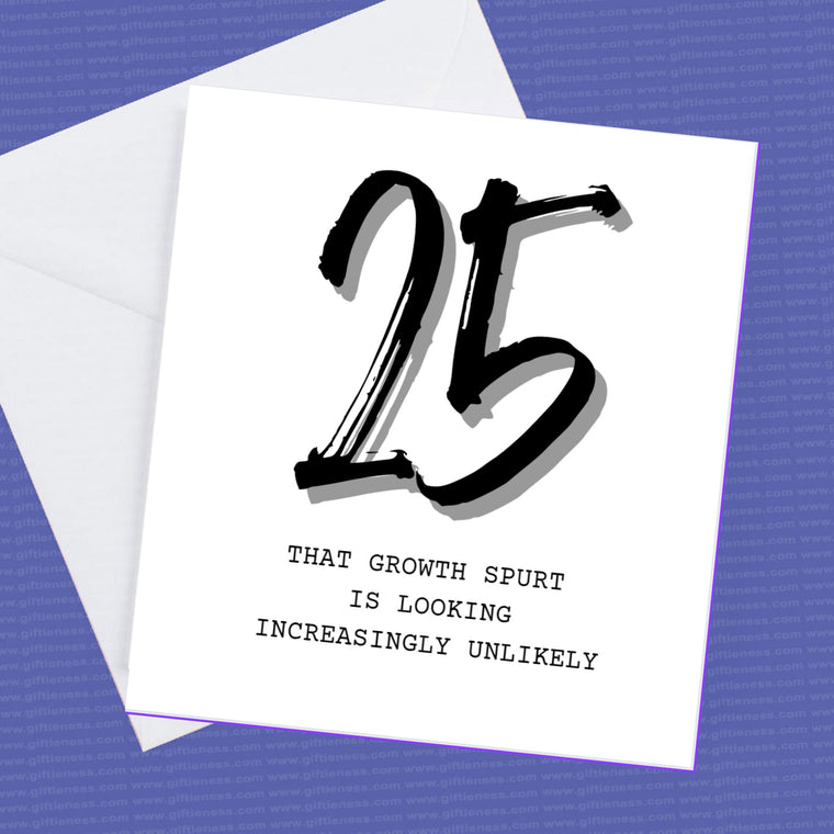 That Growth spurt is looking increasingly unlikely personalised for any age – Greeting Card