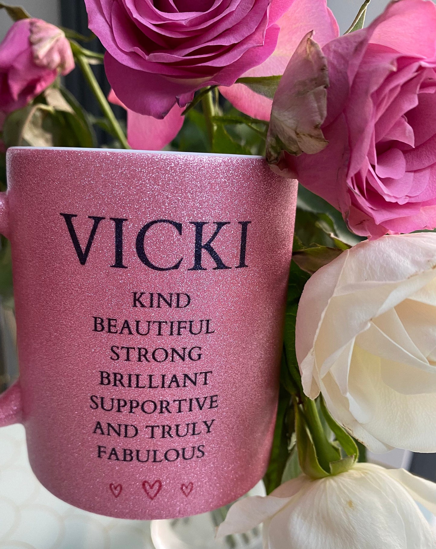 Truly Fabulous personalised mug, pink glitter mug beautiful present