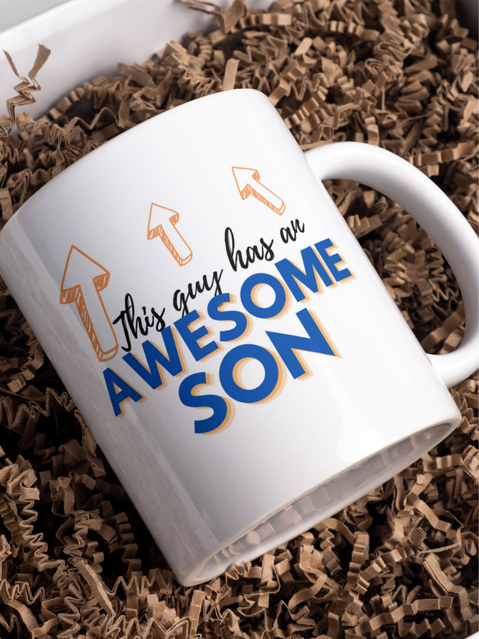 This Guy has an Awesome Son mug, fun gift for your dad, DAD present – Greeting Card