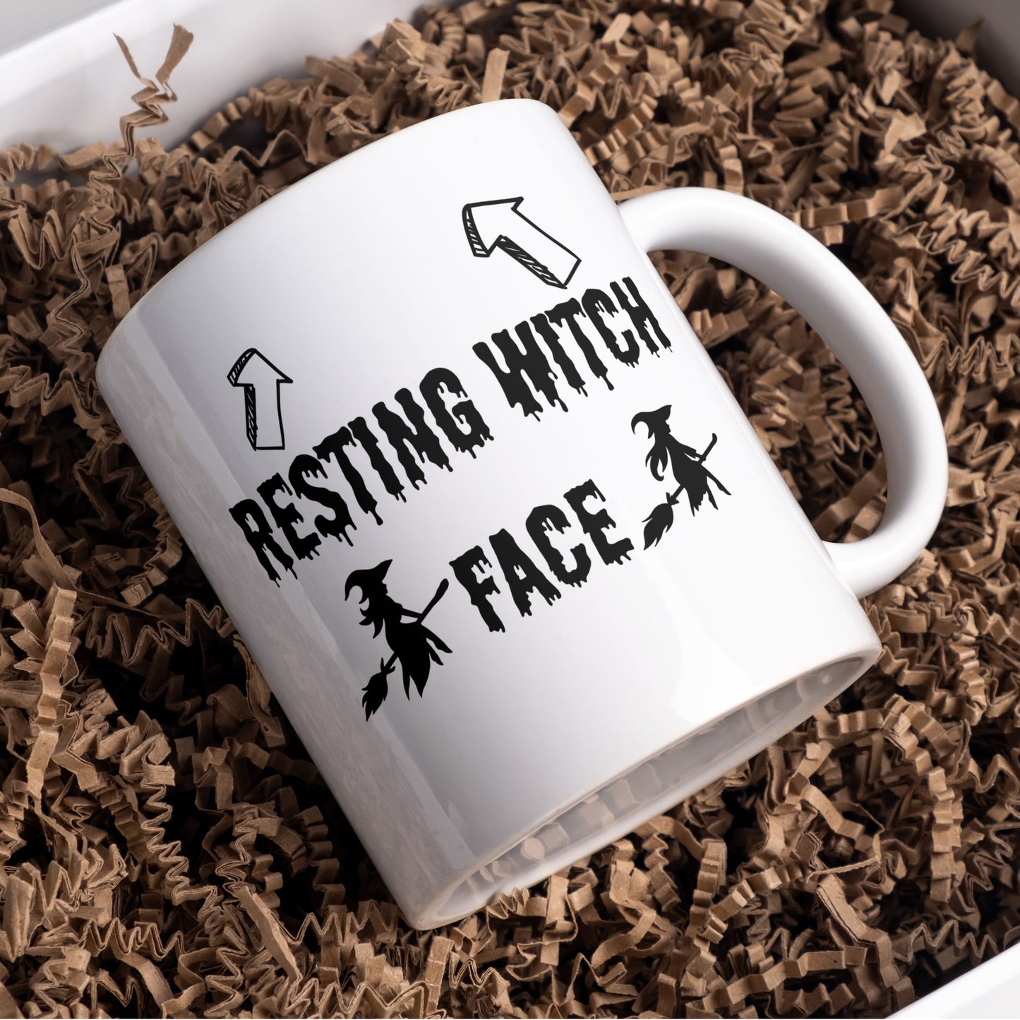Resting witch face mug, printed double side