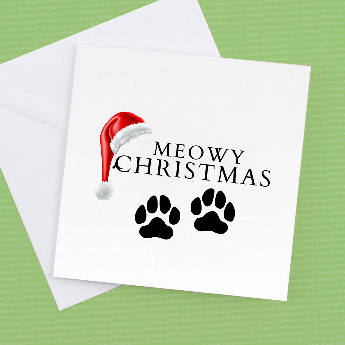 Christmas card for a cat lover, Meowy Christmas – Greeting Card