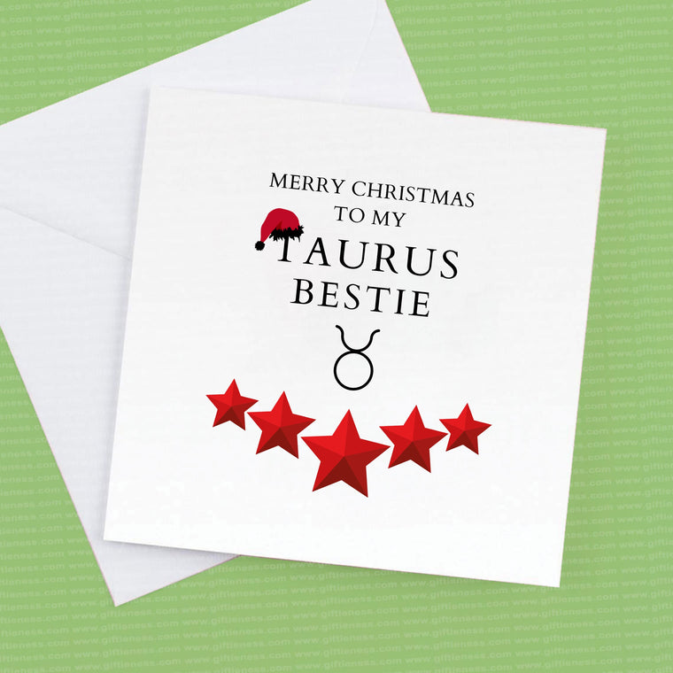 Merry Christmas to my Taurus Bestie – Greeting Card