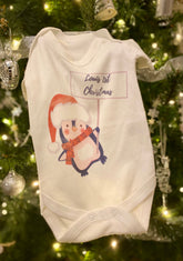 Personalised 1st Christmas Baby vest / bodysuit – Greeting Card