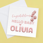 Congratulations new baby girl card, Hello Baby – Greeting Card