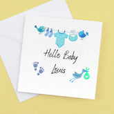 Congratulations new baby Boy card, Hello Baby – Greeting Card