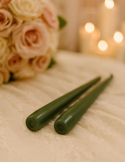 Tall Taper Candles | Dinner Table candle |Wedding Candles | Dinner Candle | Green Candles | Christmas Table Decoration | 24cm Green Candle