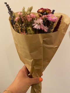 Dried Wildflower Field Bouquet Beautiful Pinks and Natural Colours