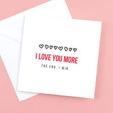 I Love You More Wooden Coaster – Romantic Gift – Greeting Card
