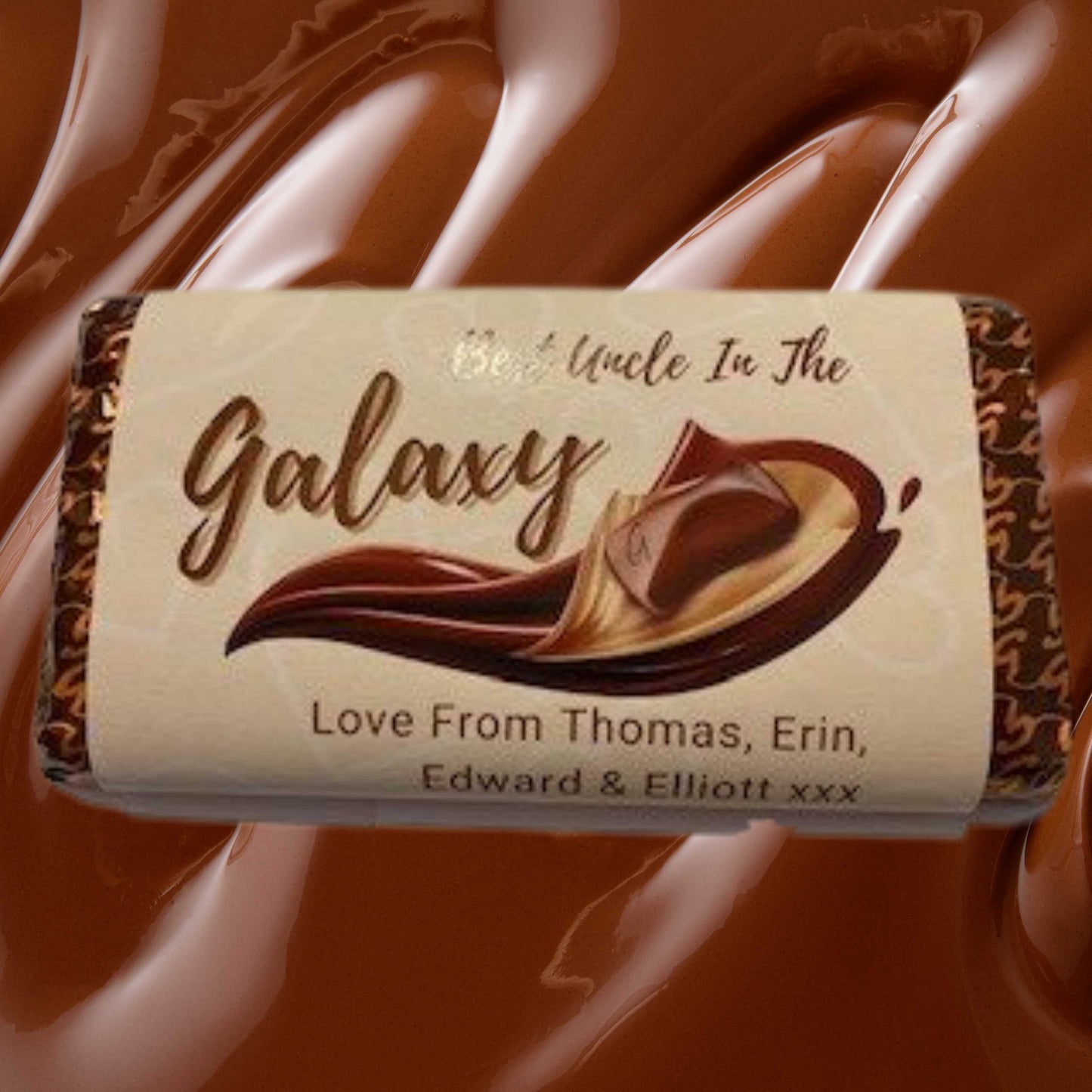 Best Uncle in the Galaxy wrapped bar of Galaxy chocolate personalised