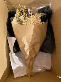 Dried Wildflower Field Bouquet Natural and white colours with Black Accents