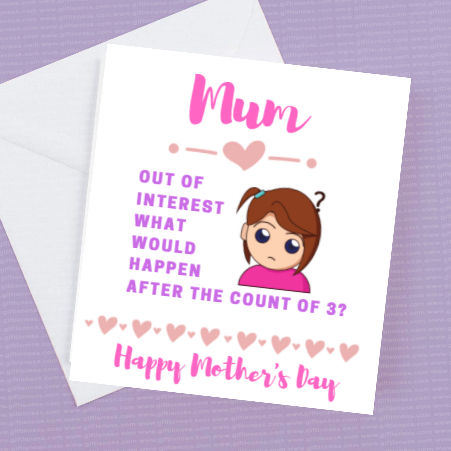 Mum what would happen after the count of 3 mothers day card