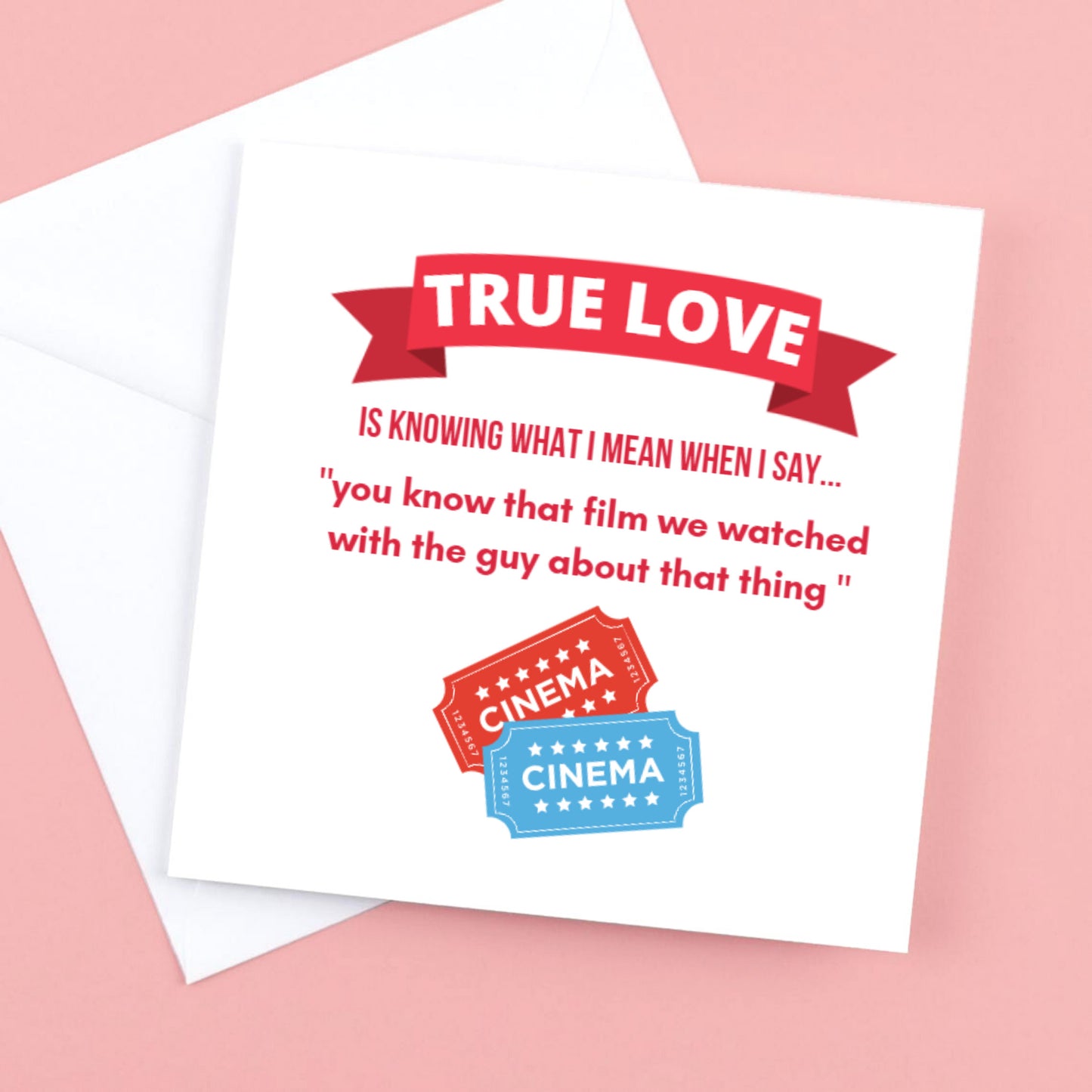 True Love Valentines card for the Movie lovers