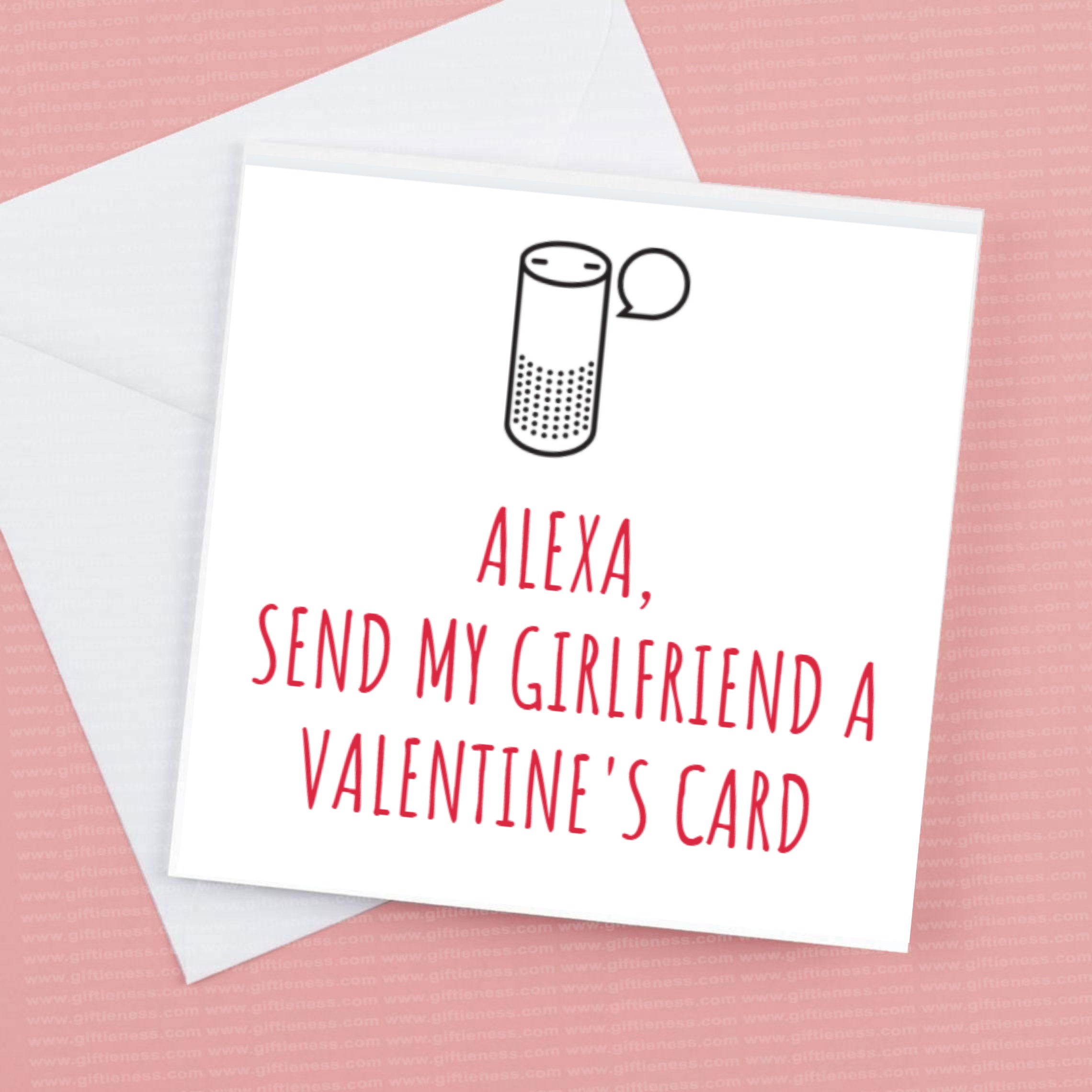 Valentines Card from Alexa, from Girlfriend, Wife, boyfriend or husband - options available