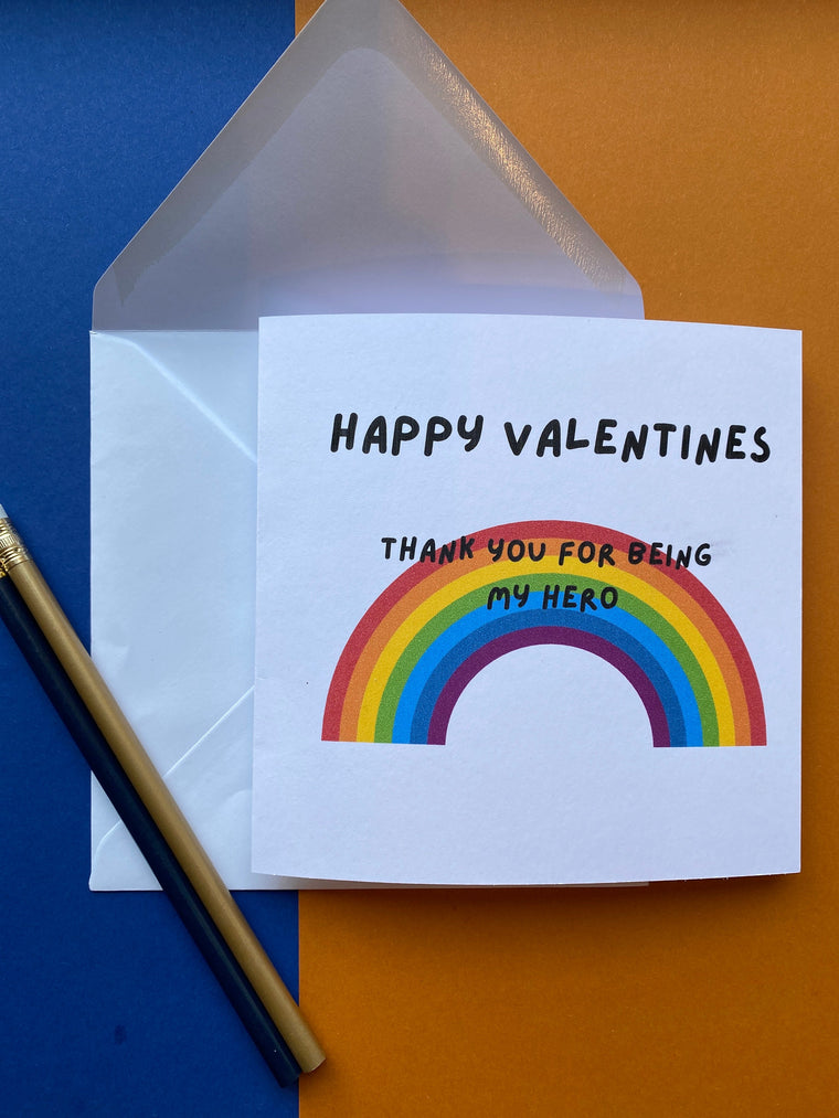 Happy Valentine’s “Thank you for being my hero” – Valentine’s Card