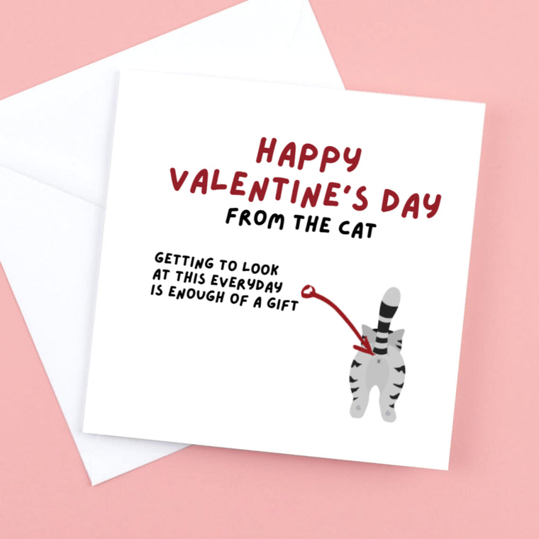 Happy Valentine’s Day from the Cat – Valentine’s Card
