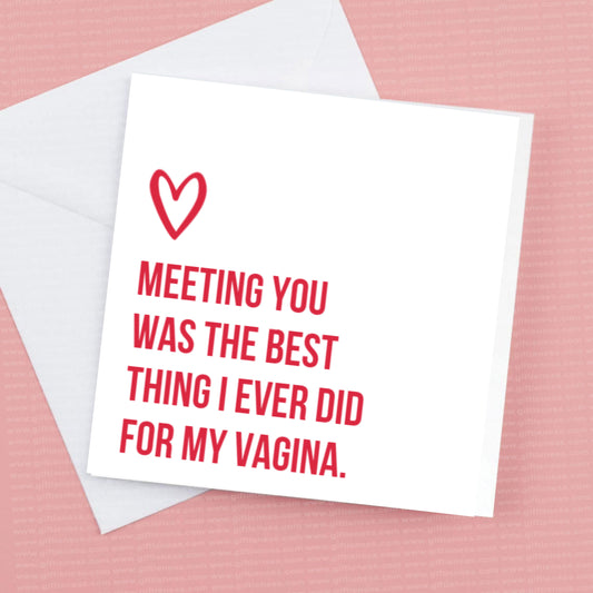 Valentine Card  - Meeting you was the best thing I ever did for my Vagina