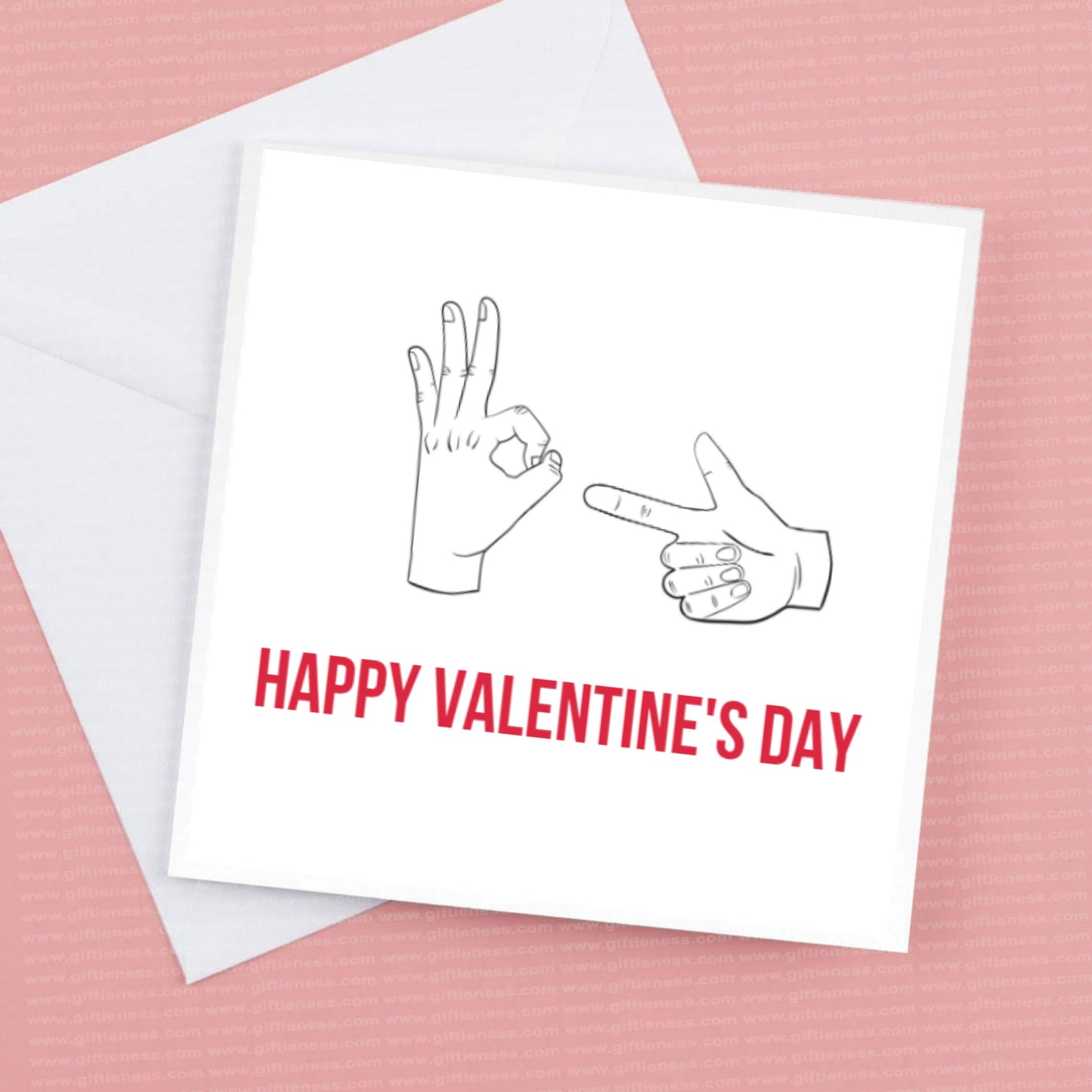Happy Valentines Day Card - Rude Hand gestures