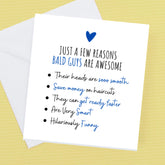 A few reasons bald guys are awesome card – Greeting Card