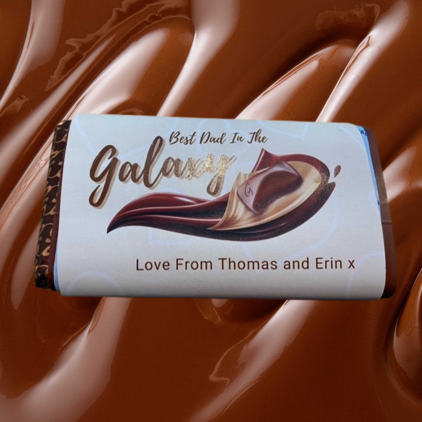Best Dad in the Galaxy wrapped bar of Galaxy chocolate personalised