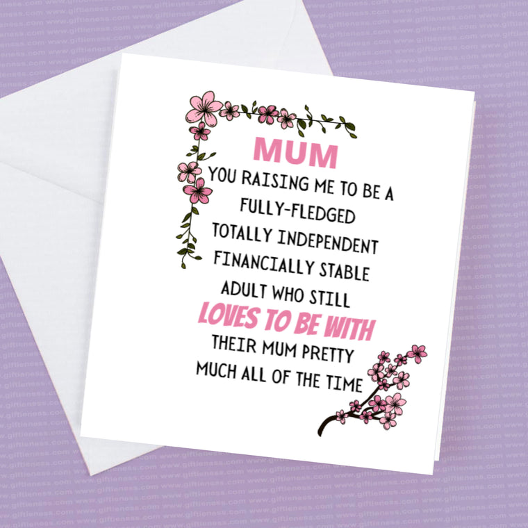 Mum Thank you for raising me – Greeting Card